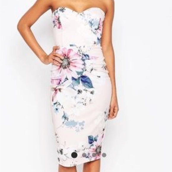 lipsy floral bodycon dress